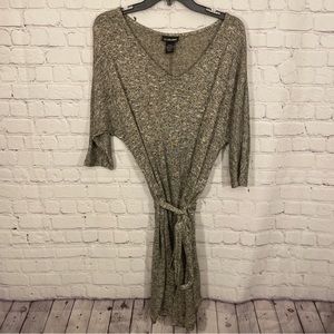 Lane Bryant Womens Dress 18/20 V Neck Knit 3/4 Sleeve Tie At Waist